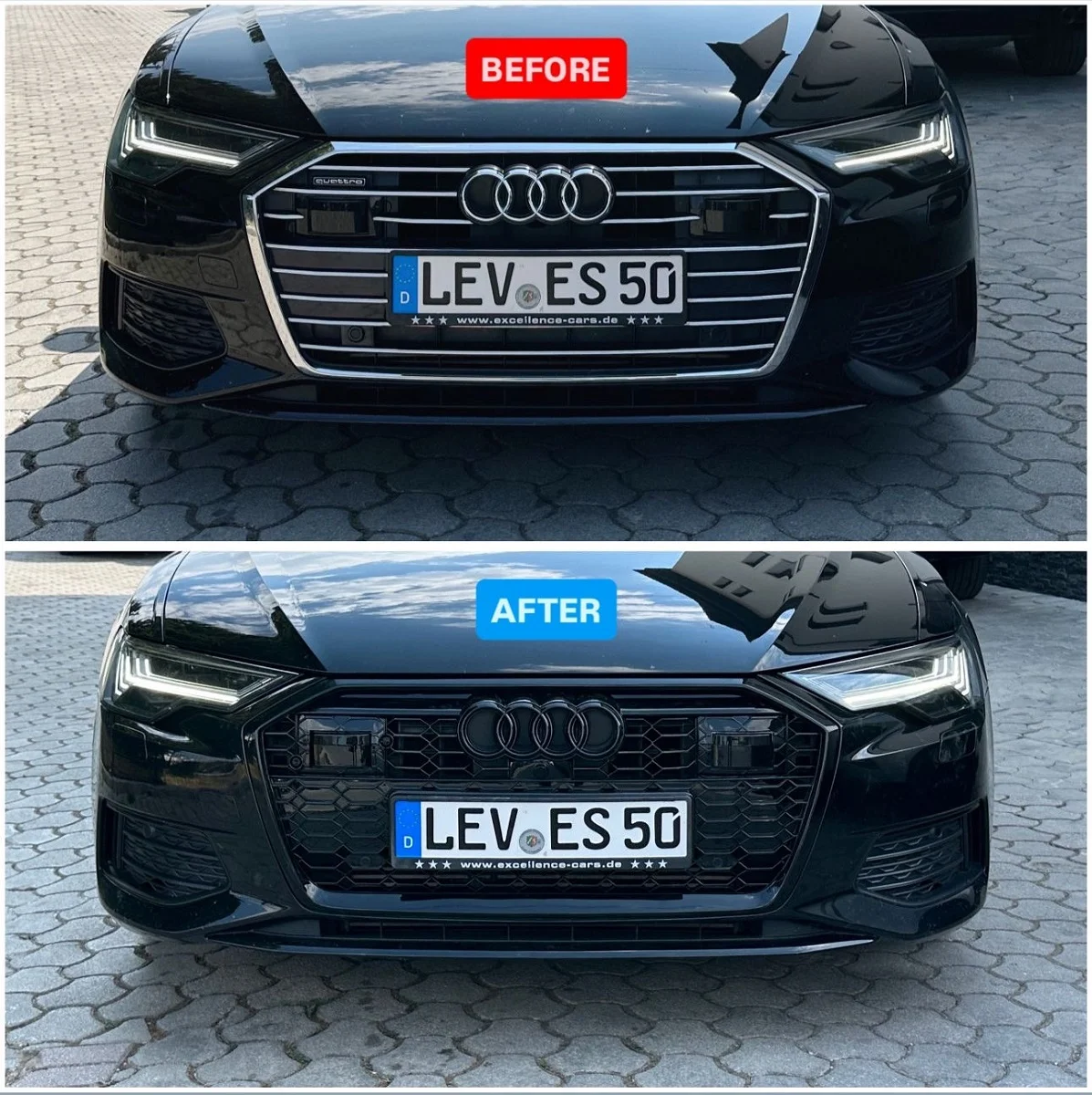 Audi A6 C8 RS front grille upgrade