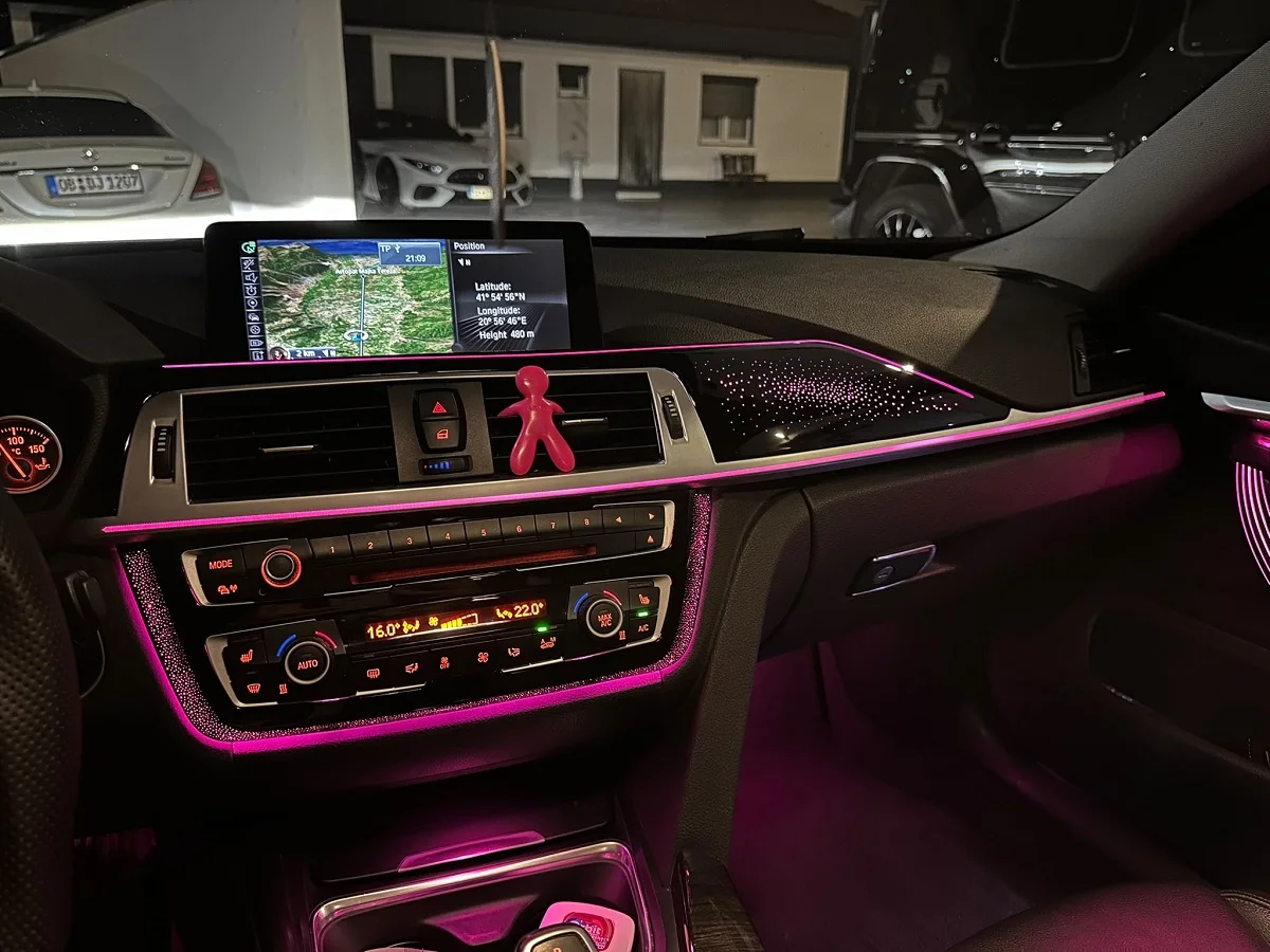 BMW 4 Series F36 cockpit before Galaxy Ambient Light installation