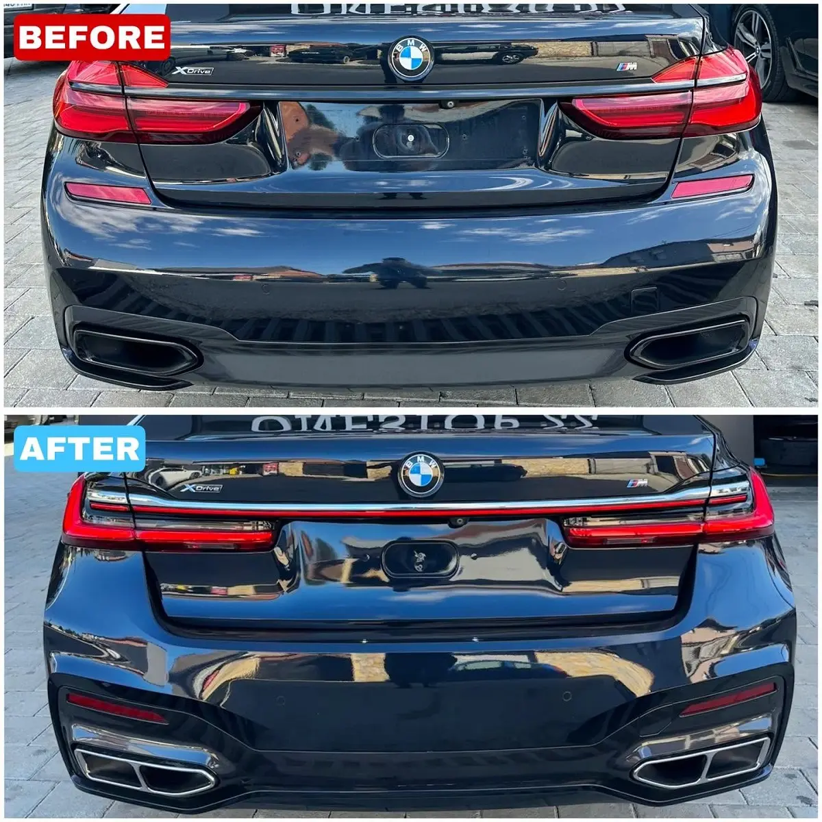 BMW G11 with G12 Facelift style front body kit and headlights