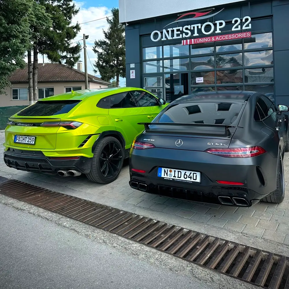 Mercedes AMG GT 63 S 4 Door Coupe and Lamborghini Urus luxury vehicles