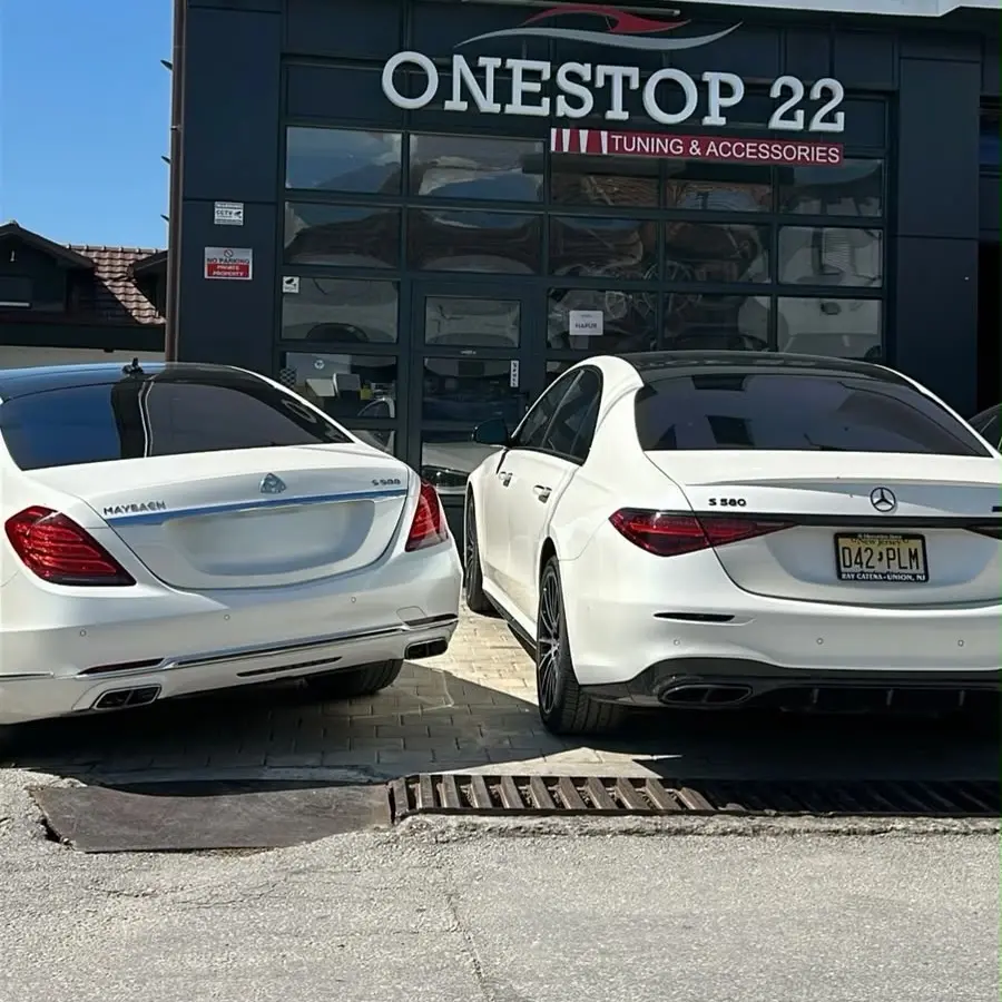 Mercedes Maybach S-Class W222 and Mercedes Benz S580 W223 luxury sedans