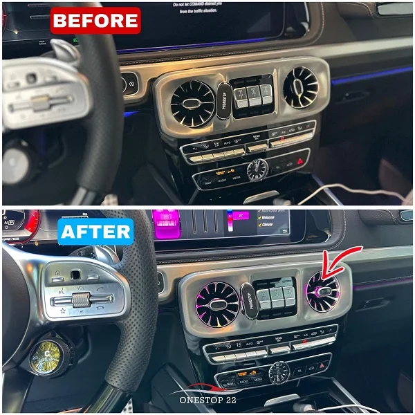 Mercedes-Benz G-Class (2023) upgraded with multicolor LED air vents