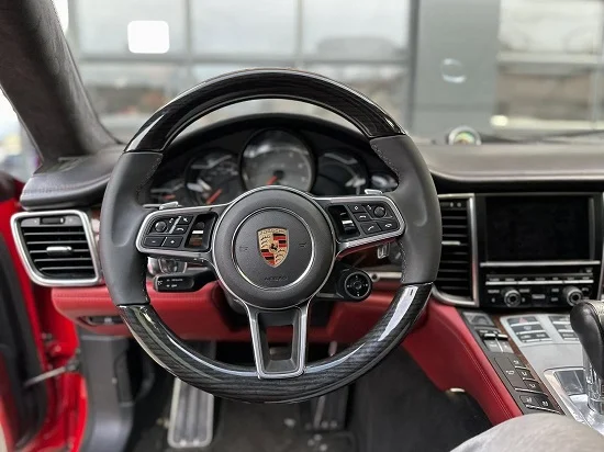 Porsche Panamera GTS 2014 carbon fiber steering wheel upgrade