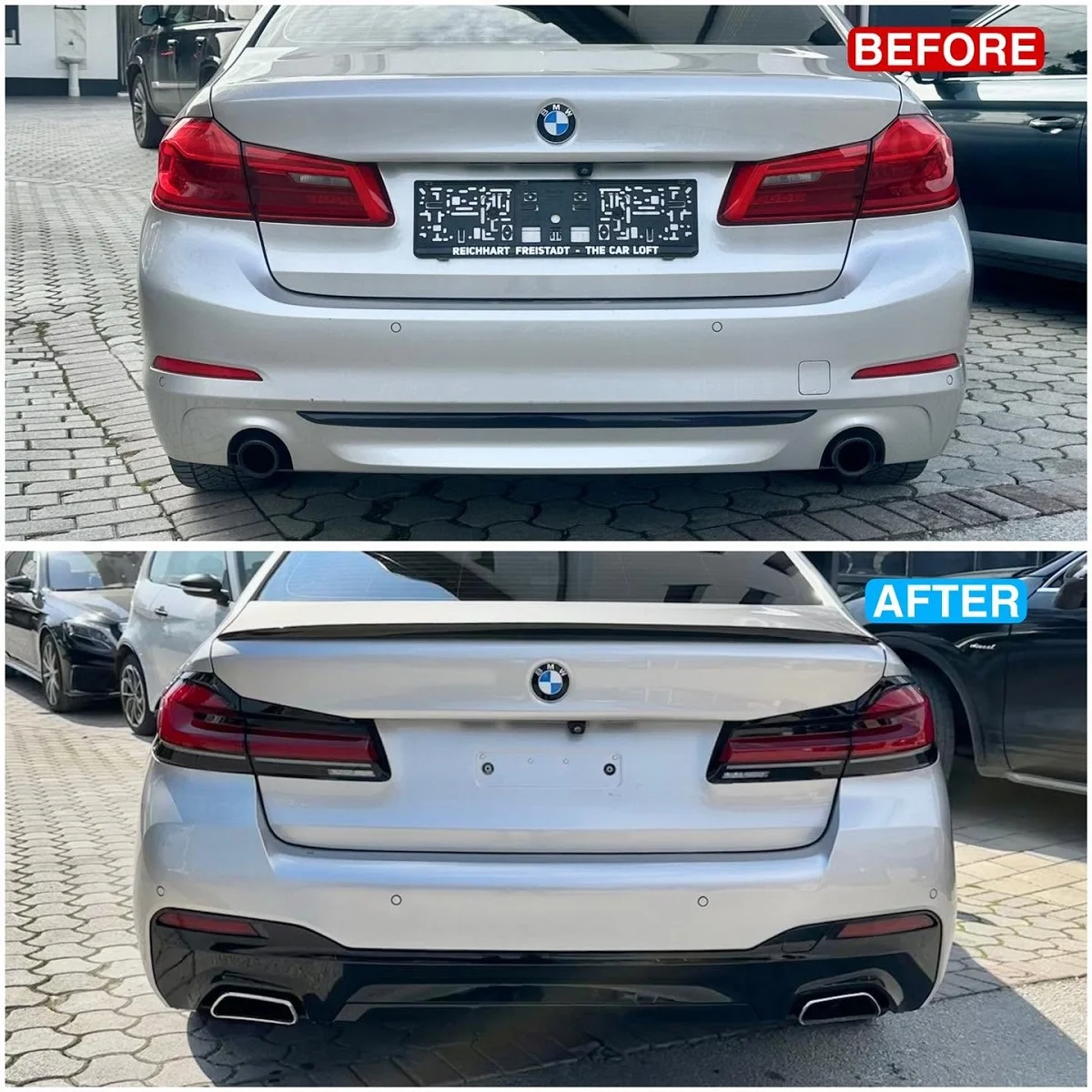 BMW G30 damaged exterior before repair